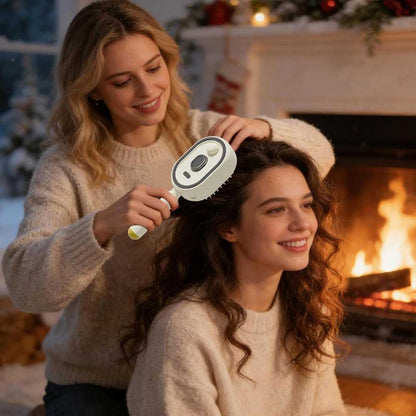 Rechargeable Steam Hair Brush – Detangling & Smoothing Brush with Oil Infusion